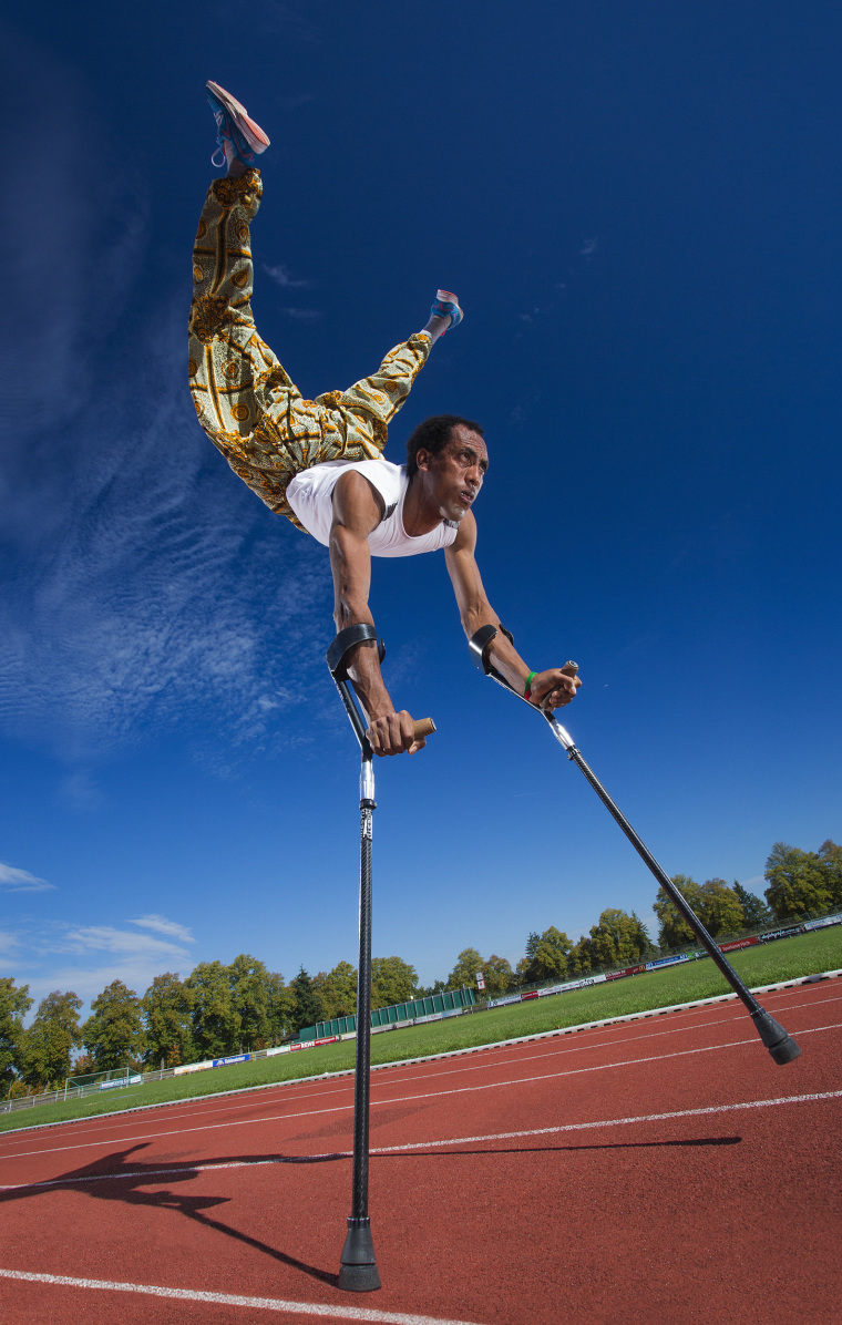 Tameru Zegeye - Fastest 100m On Crutches
Guinness World Records 2014
Photo Credit: Richard Bradbury/Guinness World Records